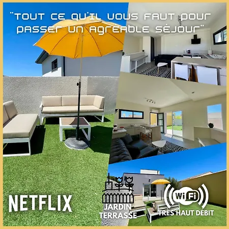 Appartement Souplex Jardin Proche Autoroute, Plages Et Attractions, Wifi - Tv, Calme Bessan Extérieur photo